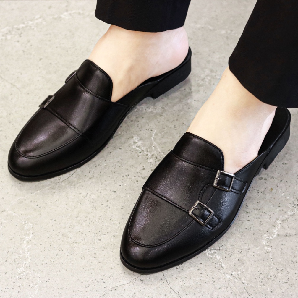 Giày sục nam đẹp, sục MonkStrap có 2 khuy da lì siêu mềm, thời trang mã L218