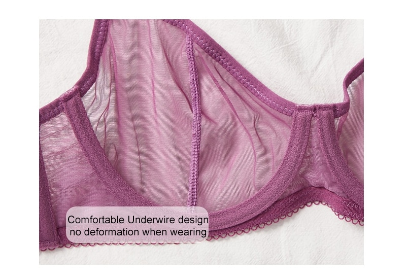 DM Mesh Transparent Seamless Bra Set Women Underwear Set Fashion