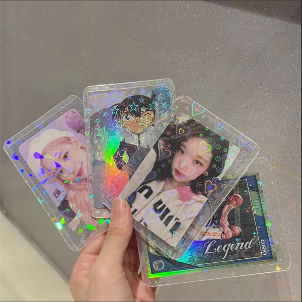 Set 10 toploader lấp lánh bảo vệ thẻ ảnh hoặc photocard, được thiết kế với hiệu ứng hologram lấp lánh.