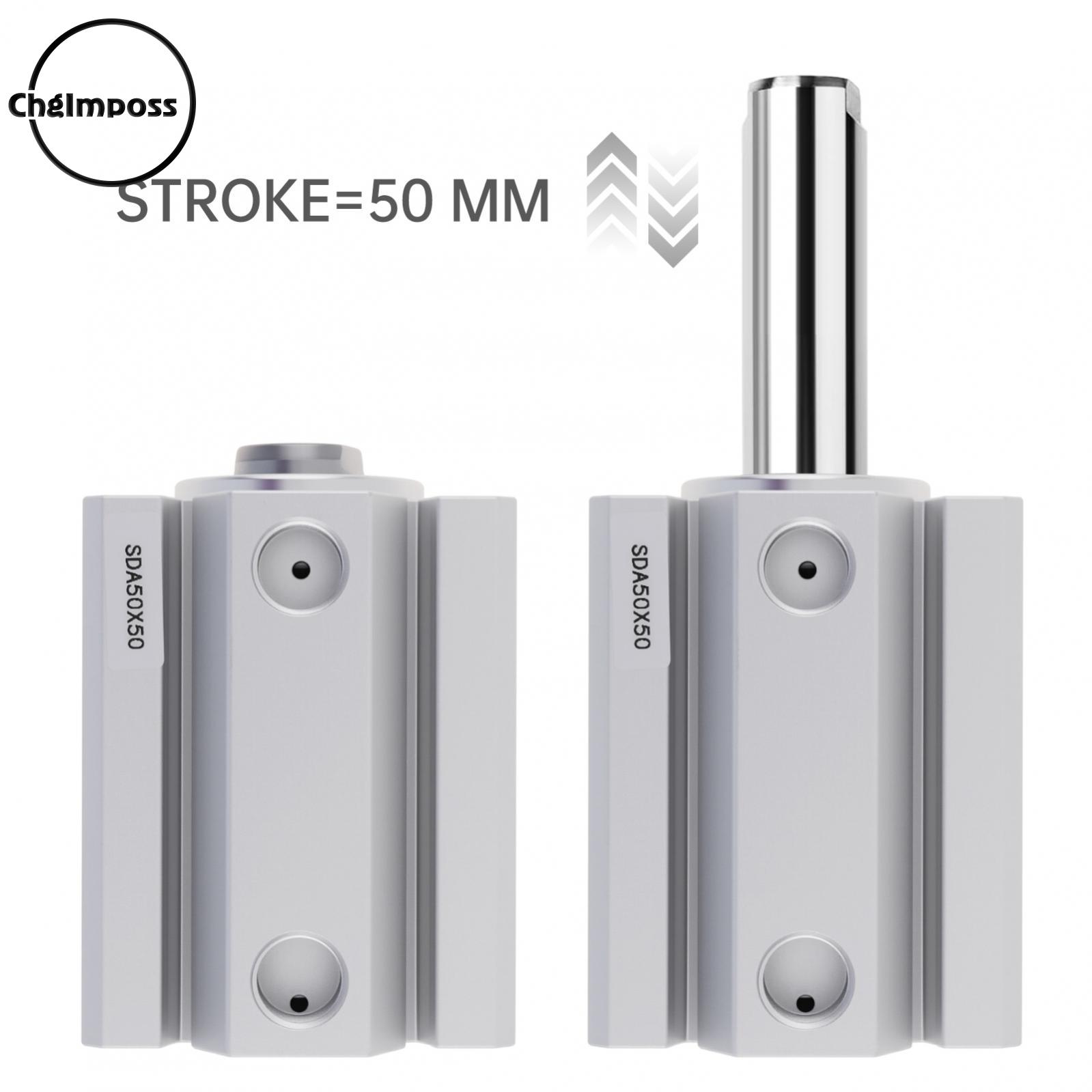 ChgImposs SDA50-50 Cylinder Aluminum Alloy Pneumatic Small Thin Air Cylinder for Pneumatic / Hydraulic Systems ราคา 397 บาท*ส่งฟรี