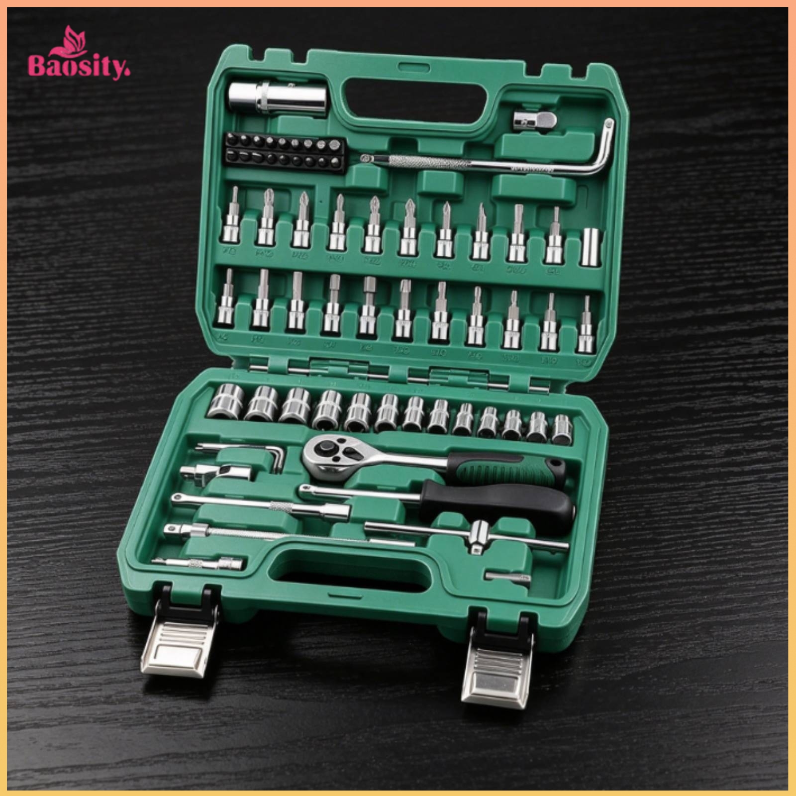 Baosity 68 Pieces Easy to Carry Socket Wrench Set Comfortable Grip Mechanics Tool Kit Versatile Hand Tools Long-Lasting for Car Owners ราคา 2,919 บาท*ส่งฟรี