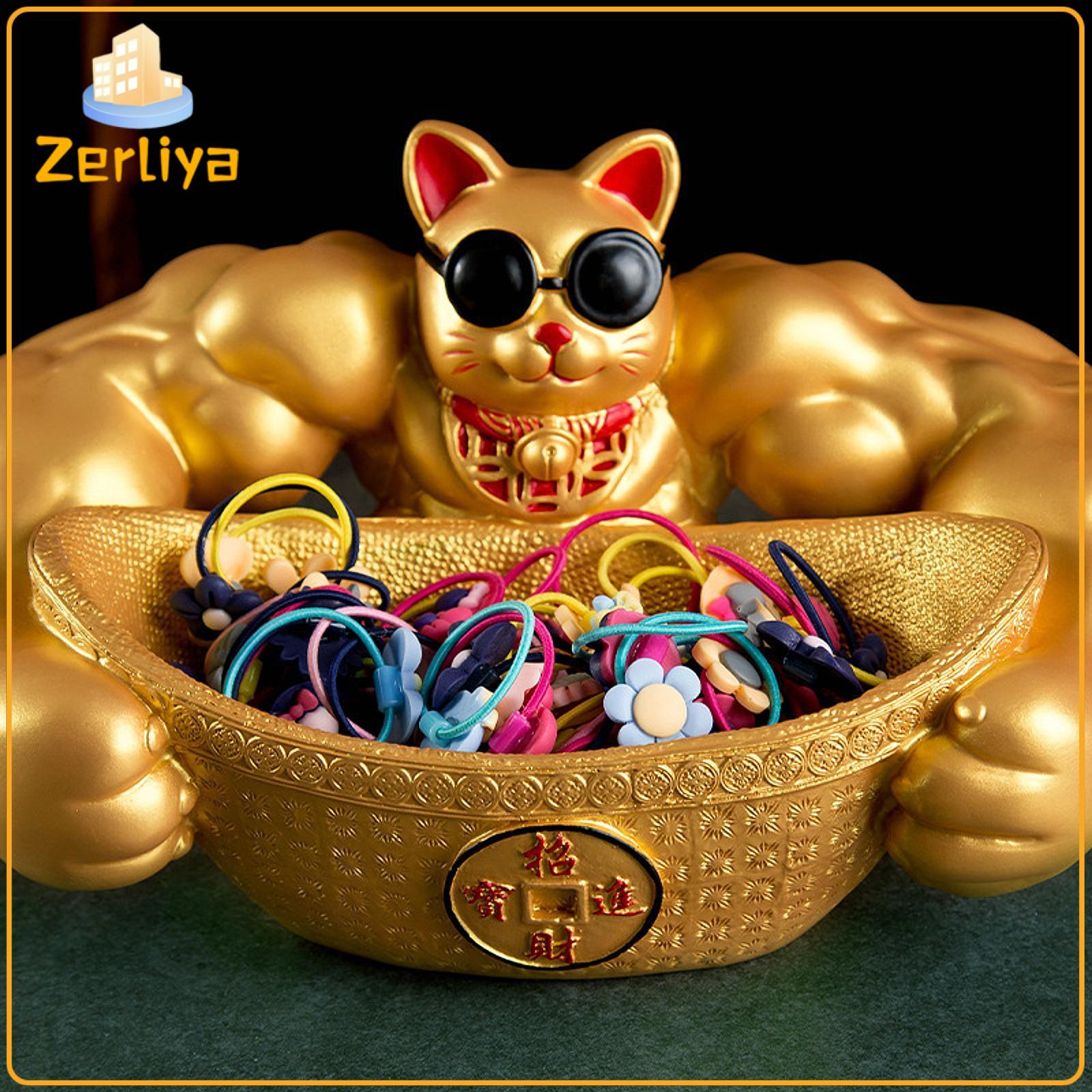 petsola Feng Shui Animal Statue Muscle Arm Cat Figurine for Bookcase Shop Desktop ราคา 1,201 บาท*ส่งฟรี