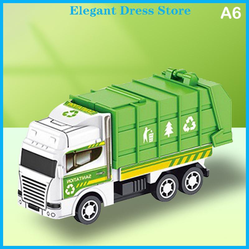 [K&P Elegant]👗👗 Trẻ em Đồ chơi xe hơi quán tính vệ sinh xe tải mô hình kéo trở lại kỹ thuật quân sự Xe chữa cháy động cơ bé trai đồ chơi cho trẻ em Quà tặng - 3