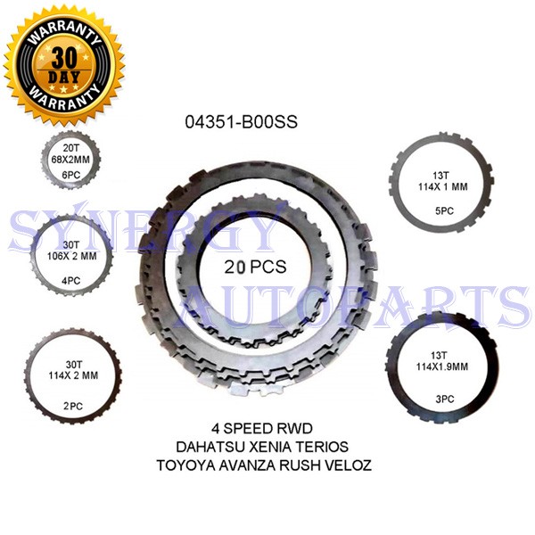 Plat Besi Kopling Set Toyota Avanza Xenia Terios Rush 04351-B00SS 6715 Harga 623,770 rupiah*Gratis Ongkir