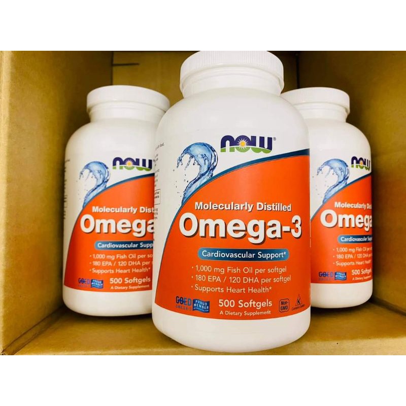 NOW OMEGA 3 - Fish oil + EPA + DHA - 500 Viên