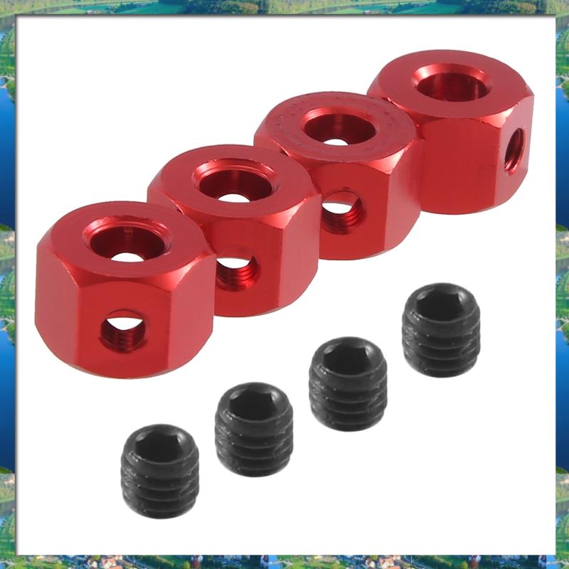 LR8N NEW 4PCS 5mm to 12mm Metal Combiner Wheel Hub Hex Adapter for D12 C14 C24 B14 B16 MN D90 D91 RC Car Upgrade Parts - 2
