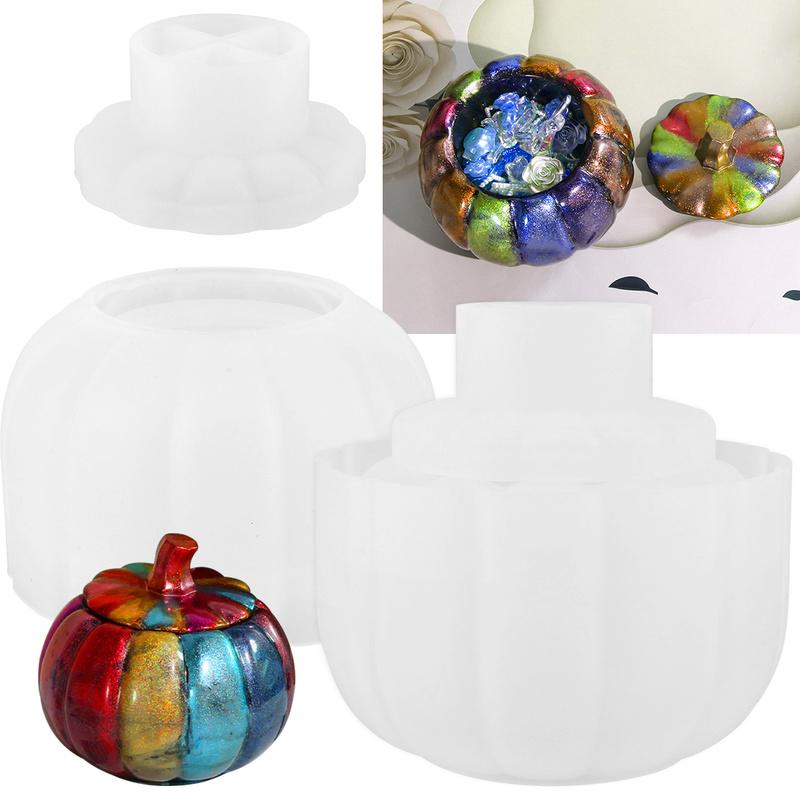 2 cái bí ngô khuôn nhựa Silicone bí ngô đúc khuôn tự làm tái sử dụng nhựa Epoxy khuôn nhựa cho nhà bí ngô đúc khuôn khuôn nhựa bí ngô cho Silicone ở nhà bí ngô khuôn nhựa
