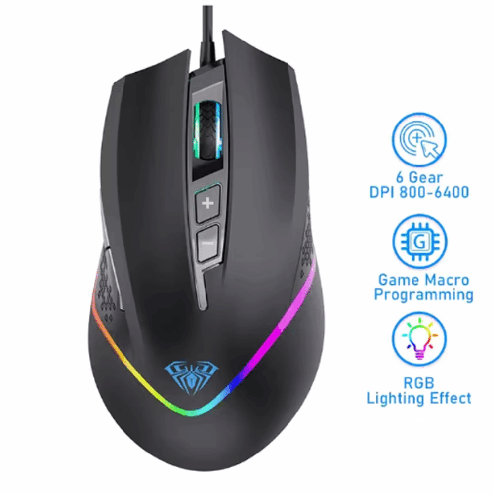 EMERRY 7 ánh sáng Chuột có dây Đèn nền Có thể lập trình Chuột có dây USB RGB Chuyên nghiệp Công thái học Chuột có dây Esports Máy tính xách tay PC