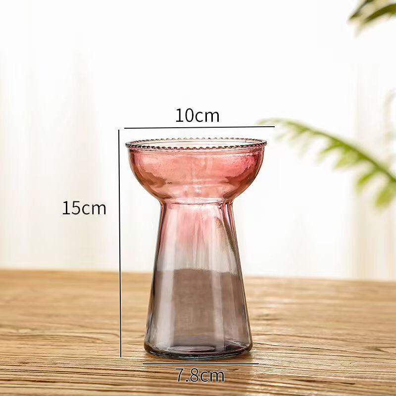 Modern Simplicity Glass Flower Vase Open Mouth Hydroponic Tulip Desktop Floral Arrangement Living Dining Room Decorations ☀0414x