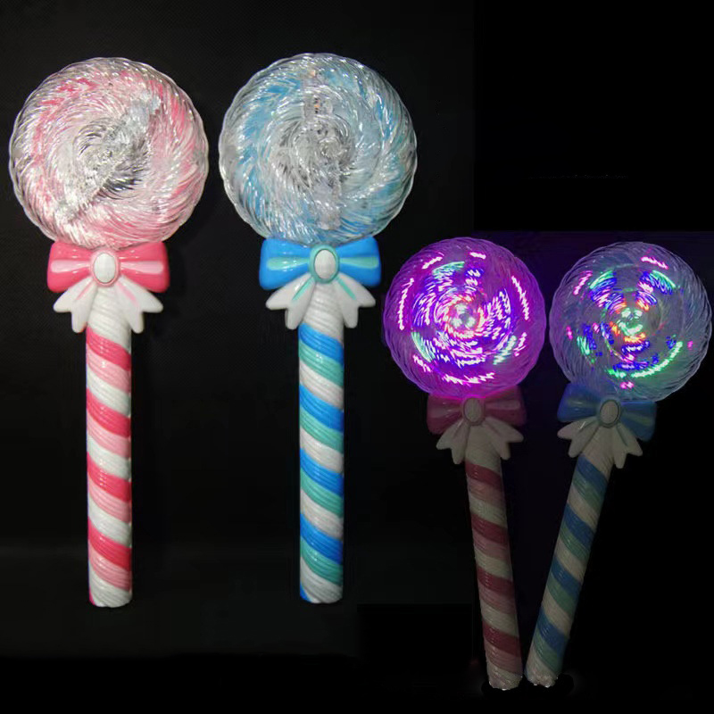 【Unbeatable Prices】 Children's Electric Flash Toys Dazzling Color With Music Lollipop Rotating Wand Children -Emitting Toys S