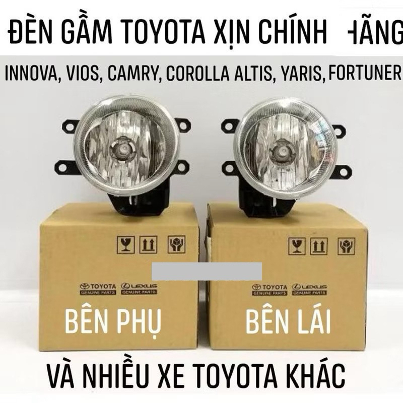đèn gầm toyota camry, innova, vios, yaris, corolla altis, fortuner xịn chính hãng toyota 81210-0d110 81220-0d110
