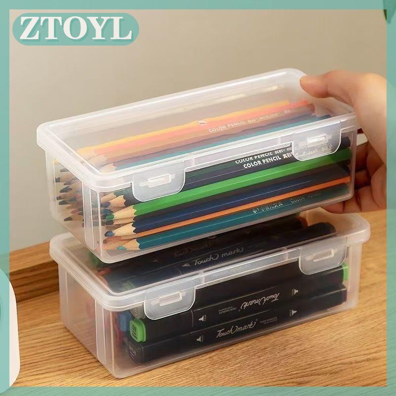  ZTOYL 1 4pcs Large Clear Plastic Storage Boxes With Hinged Lids Ideal For Jewellery Ornaments Home Supplies And Office Organization 
