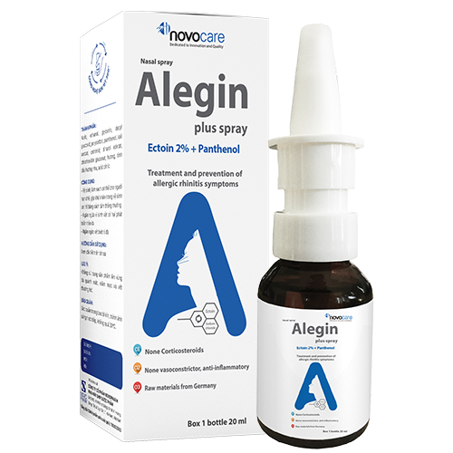 Xịt mũi alegin plus spray chứa ectoin 2% an toàn cho trẻ sơ sinh và phụ nữ mang thai chai 20ml