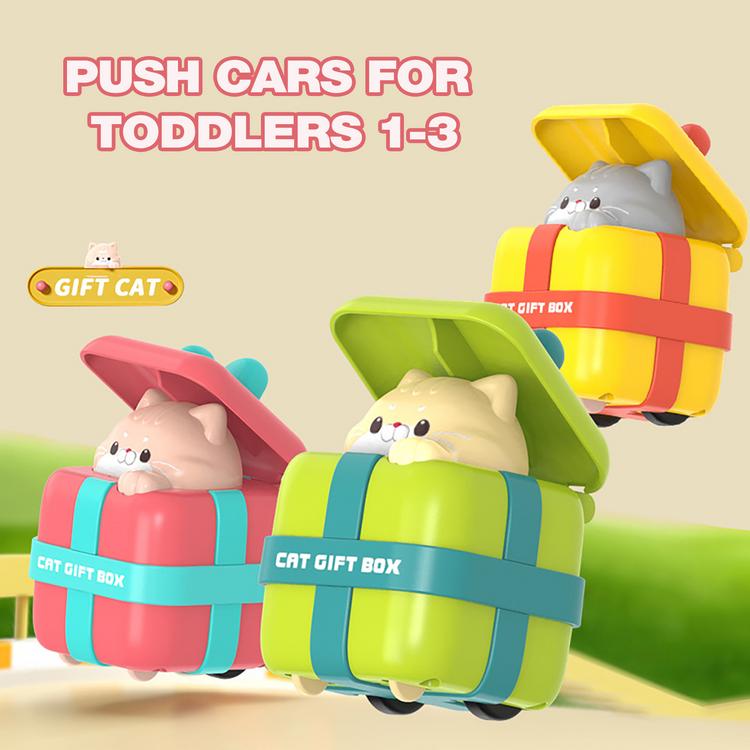 Wind Up Toy Cars Cartoon Cat Interactive Play Vehicle Unique Vivid Funny