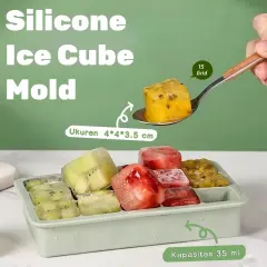 Cetakan Es Batu MPASI Kaldu Dengan Tutup  BPA FREE Silicone Tahan Panas Dingin/Silicone Ice Cube Mold with LID