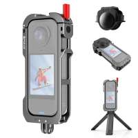 PULUZ Insta360 X4 Air Metal Cage Protective Frame with Cold Shoe Mount Expansion Bracket Lens Cover Accessories