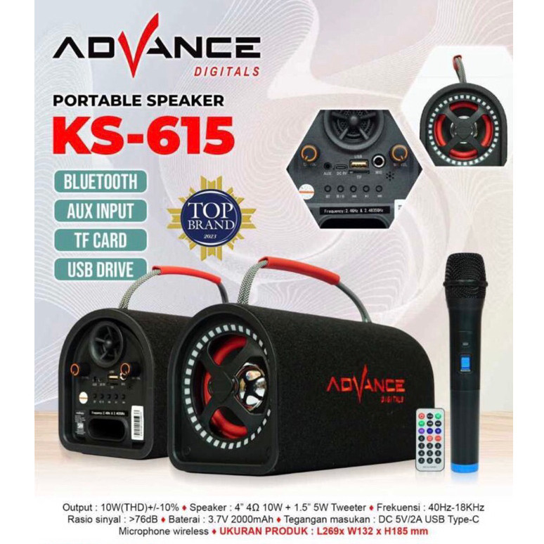 【Free shipping + co】advance Bluetooth speaker + Mic (can be connected car) karaoke speaker portable multimedia speaker subwoofer system speaker Motor + 1xmic wireless /101bt615 Harga 229,990 rupiah*Gratis Ongkir