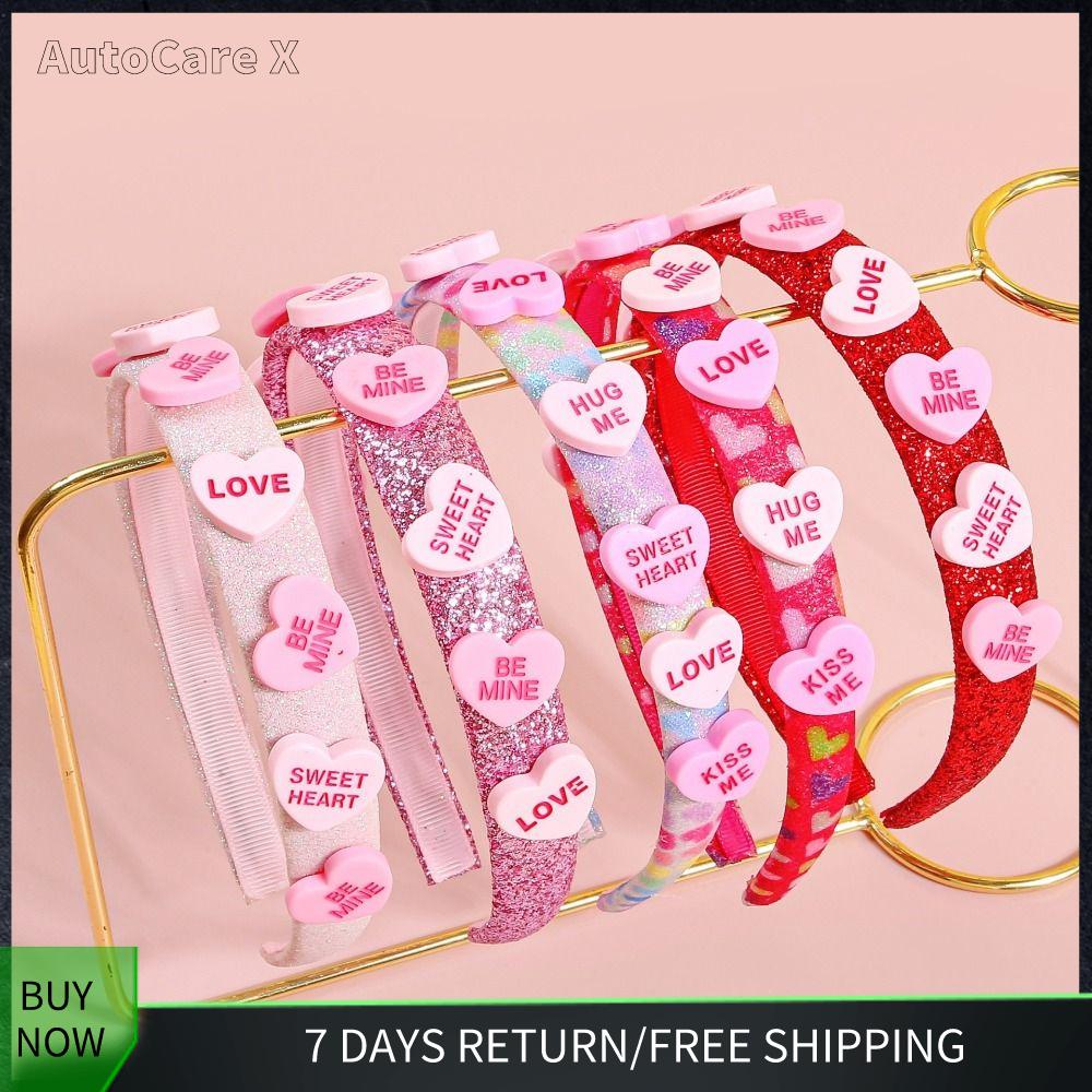 AUTOCARE X Elegant Headband Love Heart Shape Glitter Hairpin Simplicity Scrunchies Valentine's Day