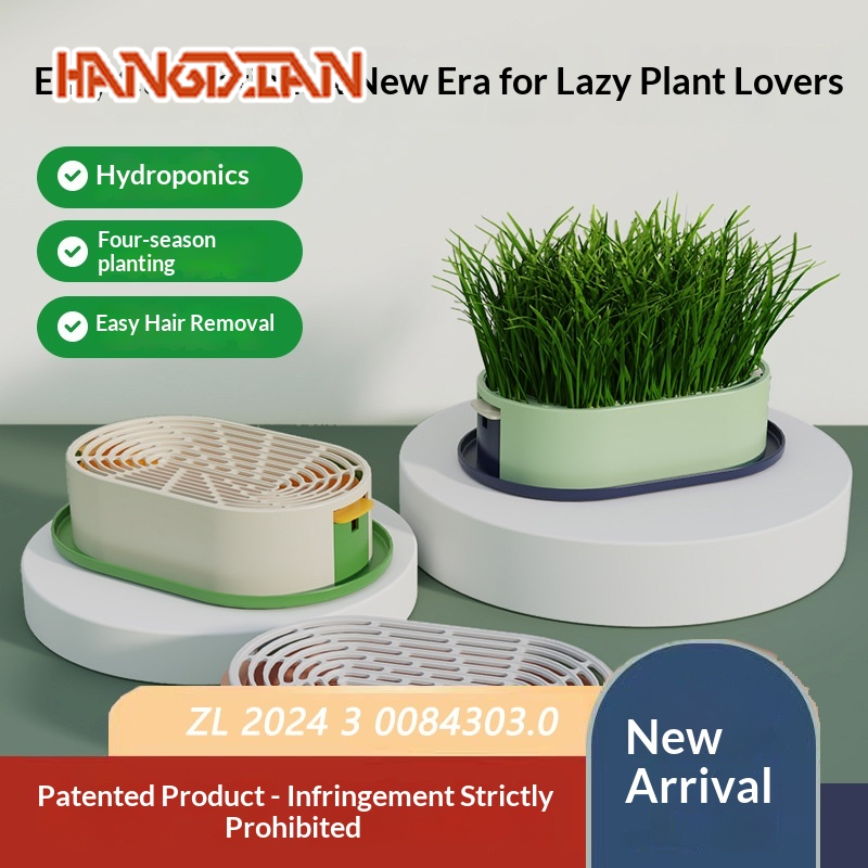 HANGDIAN Easy Cat Grass Planter Hydroponic No Soil Indoor Growing Kit ราคา 49 บาท*ส่งฟรี