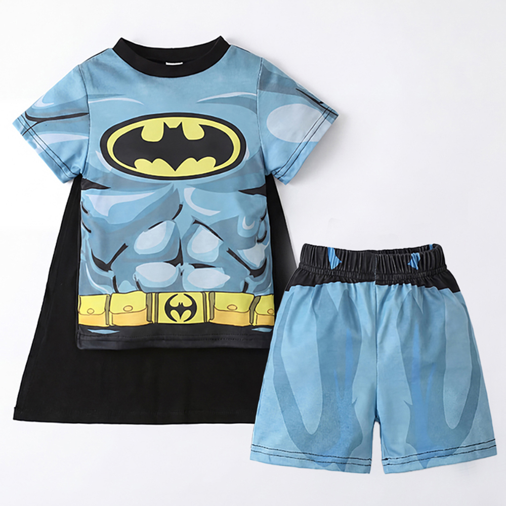 Baby Boy Clothes Set Cartoon Marvel Superhero Batman Short Sleeve Outfits Cotton Toddler Kids Clothing Sets 1-7 Years - 2