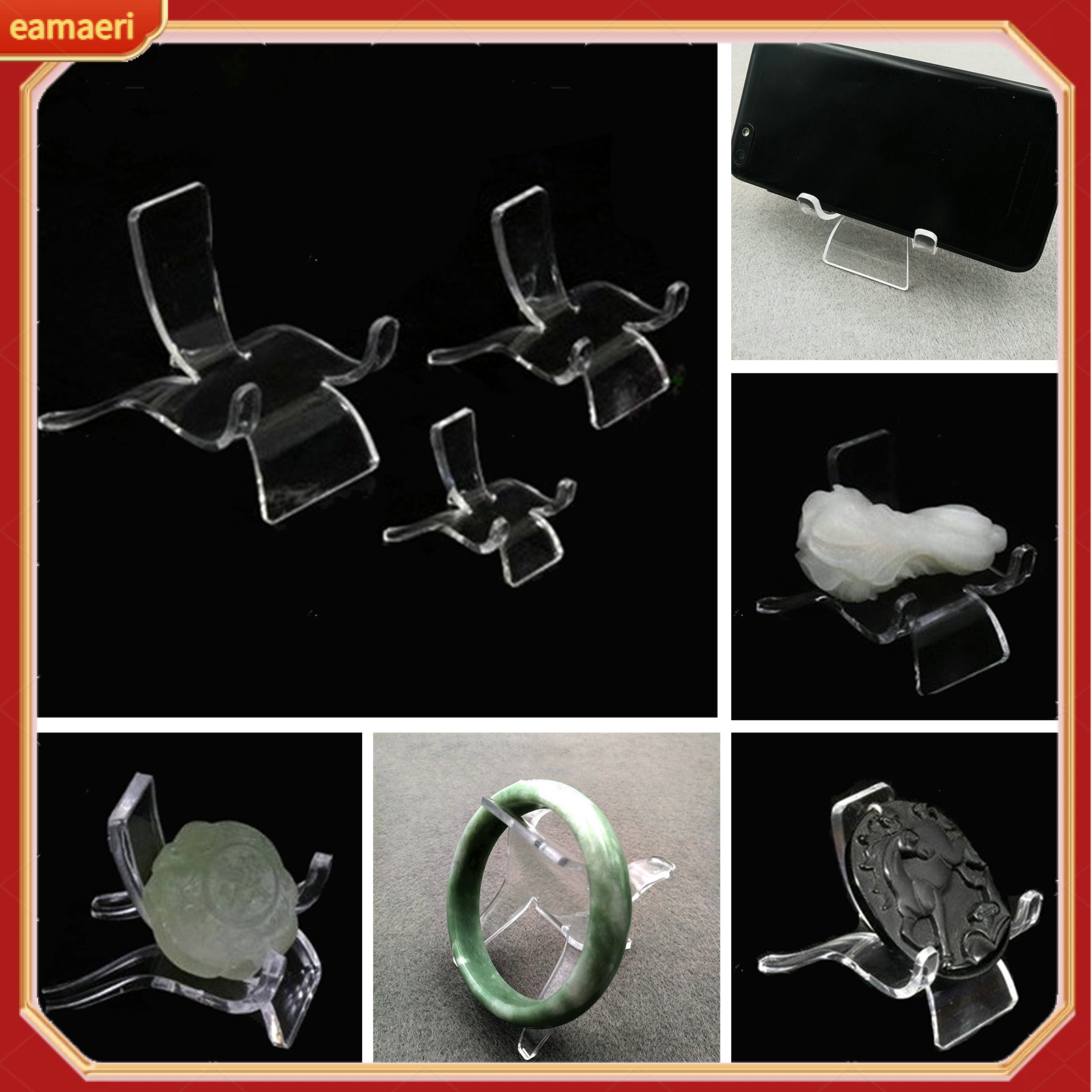 10Pcs Display Stands Transparent Clear Chair Shape Stable Space-saving Storage Acrylic Crystal Geodes Rock Mineral Agate Coral Display Holders Home Use ราคา 95 บาท*ส่งฟรี