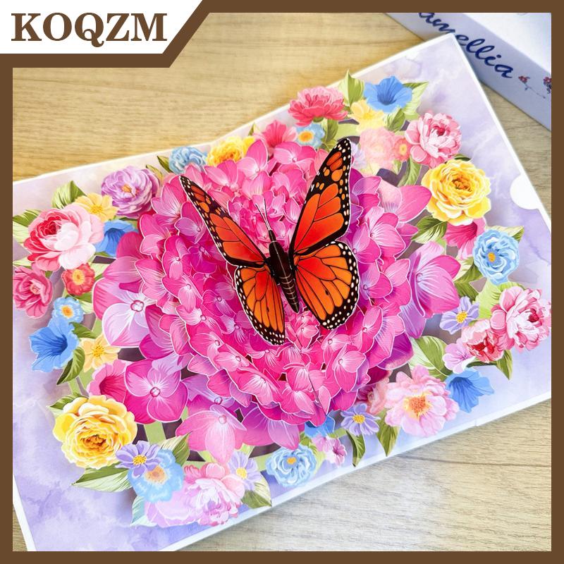 KOQZM 1PC 3D bướm thiệp chúc mừng phức tạp lên giấy món quà ngọt ngào cho Giáng sinh các bà mẹ Ngày Valentine ngày sự kiện đặc biệt