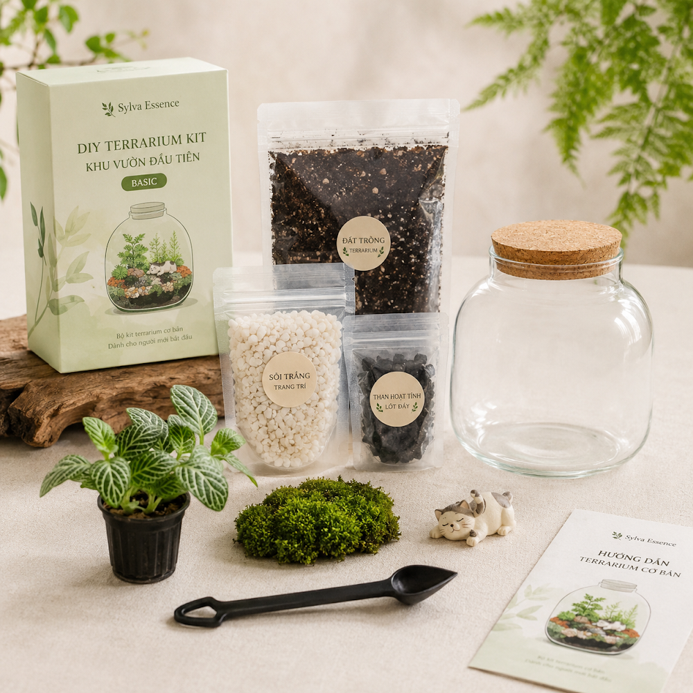 Bộ Kit DIY Terrarium Basic - Khu Vườn Đầu Tiên