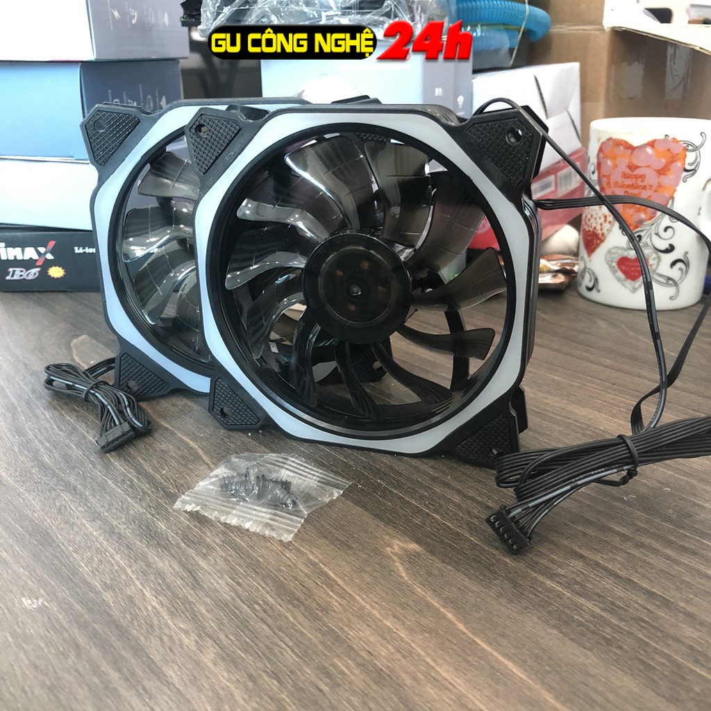 Quạt Tản Nhiệt, Fan Case Coolmoon V2.2 Led nhiều màu 2 Vòng Ring - Không Cần Hub Giá 171,800 Đồng*Miễn phí vận chuyển