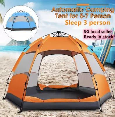 *SG seller* Sarayangdesign Quick Automatic Opening Ultralight Tents sit 5-7 Person sleep 3 people Automatic Rapid Camping Tent 2 Second Open Tent Waterproof Large Automatic Instant 2 Second Rapid Open Camping and Outdoor Tent