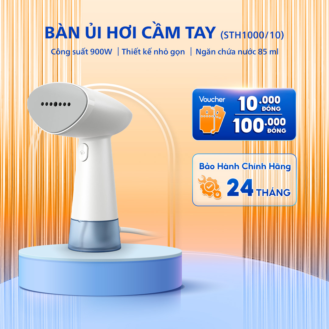 Bàn ủi hơi nước cầm tay Philips STH1000/10 - Công suất lớn 900W - Bảo hành chính hãng 24 tháng