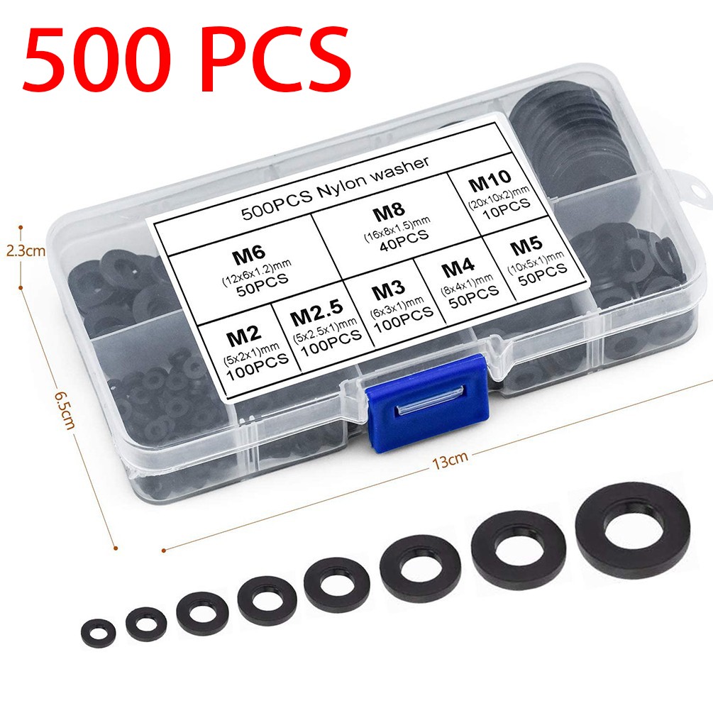 Hometool linh hoạt và hiệu quả gói 500 Đen Nylon phẳng máy giặt cho m2m10