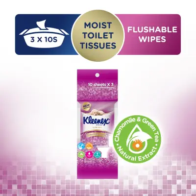Kleenex Ultra Soft Moist Toilet Paper/Tissue 3x10sheets.