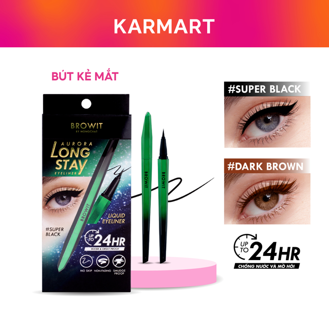 Bút Kẻ Mắt Lâu Trôi Browit Aurora Long Stay Eyeliner 0.5g #Super Black