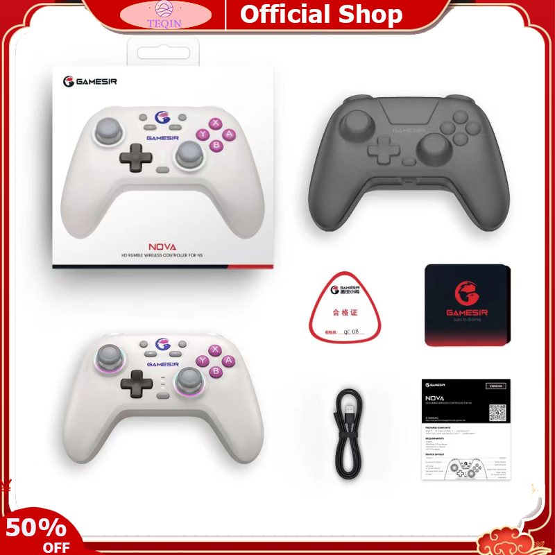 TEQIN toy new Game Controller Wireless/Wired Handheld Controllers 6-axial Sensor Video Game Stick Compatible For Switch Game Console ราคา 1,005 บาท*ส่งฟรี