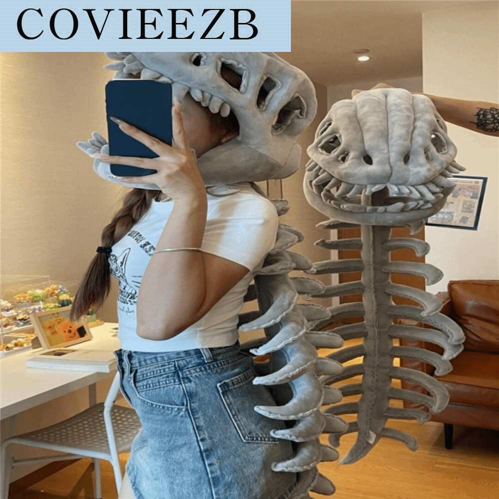 COVIEEZB ตลก โครงกระดูกไดโนเสาร์ สามารถสวมใส่ได้ การออกแบบโครงกระดูกภายนอก ชุดไดโนเสาร์ขนนุ่ม ใช้งานได้หลากหลาย ของเล่นสร้างสรรค์สำหรับเด็ก หมวกหัวกะโหลกไดโนเสาร์ฮาโลวีน ปาร์ตี้ฮาโลวีน ราคา 859 บาท*ส่งฟรี