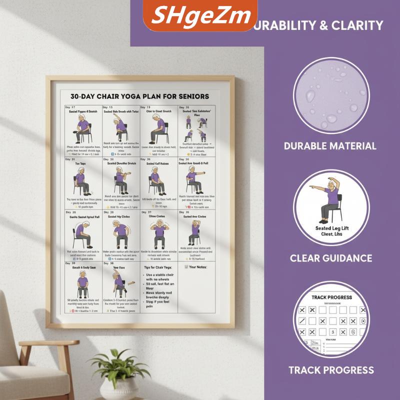 [COD] SHgeZm  30 ngày ghế Yoga tập thể dục thách thức cho người cao niên tập thể dục toàn thân tấm người cao tuổi linh hoạt kế hoạch tập luyện tại nhà