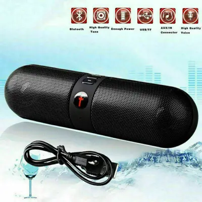 [In stock]Outdoor capsule Bluetooth audio portable wireless outdoor Bluetooth speaker Waterproof Stereo Bass Loud USB AUX MP3