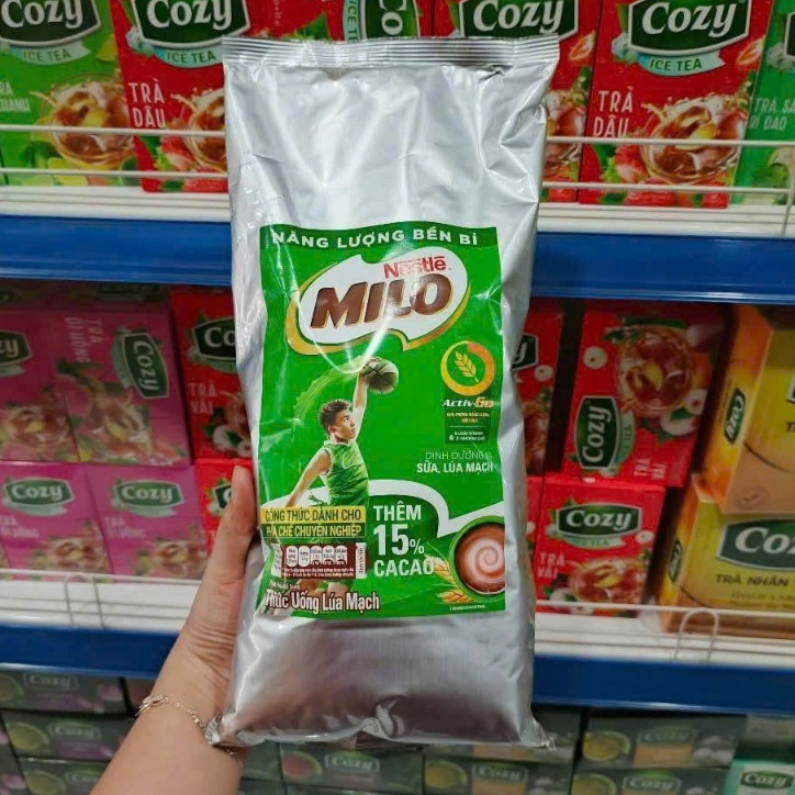 Bột Milo nguyên chất 1kg - NESTLE | Vị Ca Cao Mạnh, Tan Nhanh