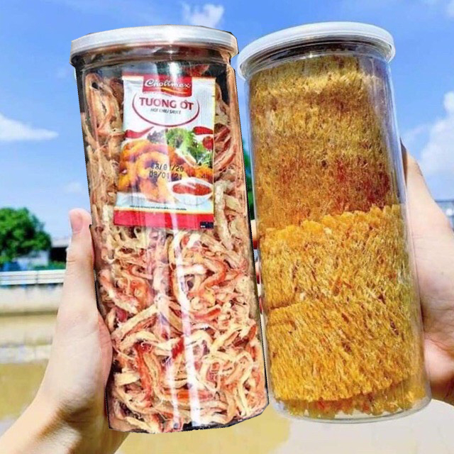 Mực xé hấp nước cốt dừa + mực cán tẩm gia vị