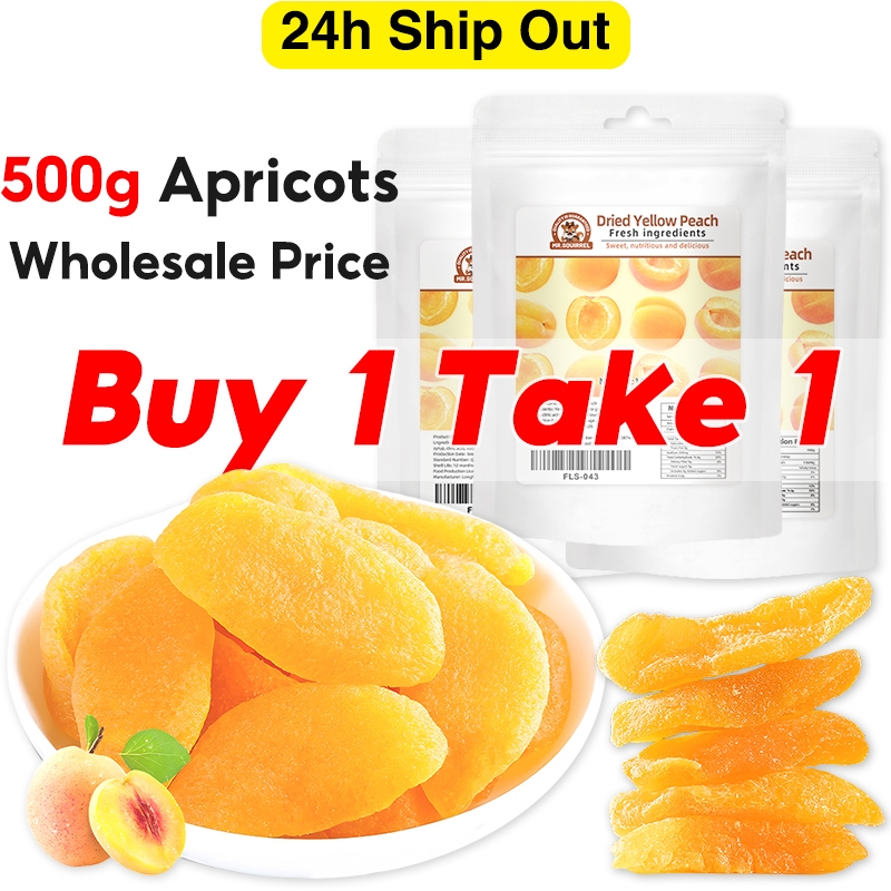 Mr.Squirrel 【BUY 1 TAKE 1】Seedless Dried Yellow Peach 500g Healthy Dried Fruit Preserves $& Presyo 302 Piso*Libreng Shipping
