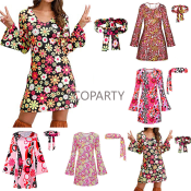 Hippie Flower Fancy Dress Costume for Women's Summer - 