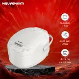 [Bán chạy] Nồi cơm điện tử Sharp 1.5 lít KS-COM150EV-WH, Lòng nồi 5 lớp, Đầy đủ phụ kiện xửng hấp, muỗng canh, muỗng cơm, cốc đong
