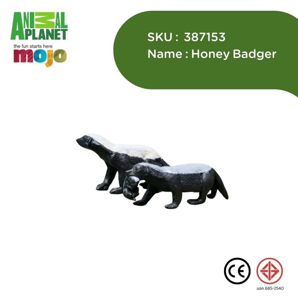 Figure Mojo โมเดล ของเล่นเด็ก Animal Planet Model 387153 Honey Badger Twin Pack ฮันนีแบดเจอร์แพ็คคู่ ราคา 455 บาท*ส่งฟรี