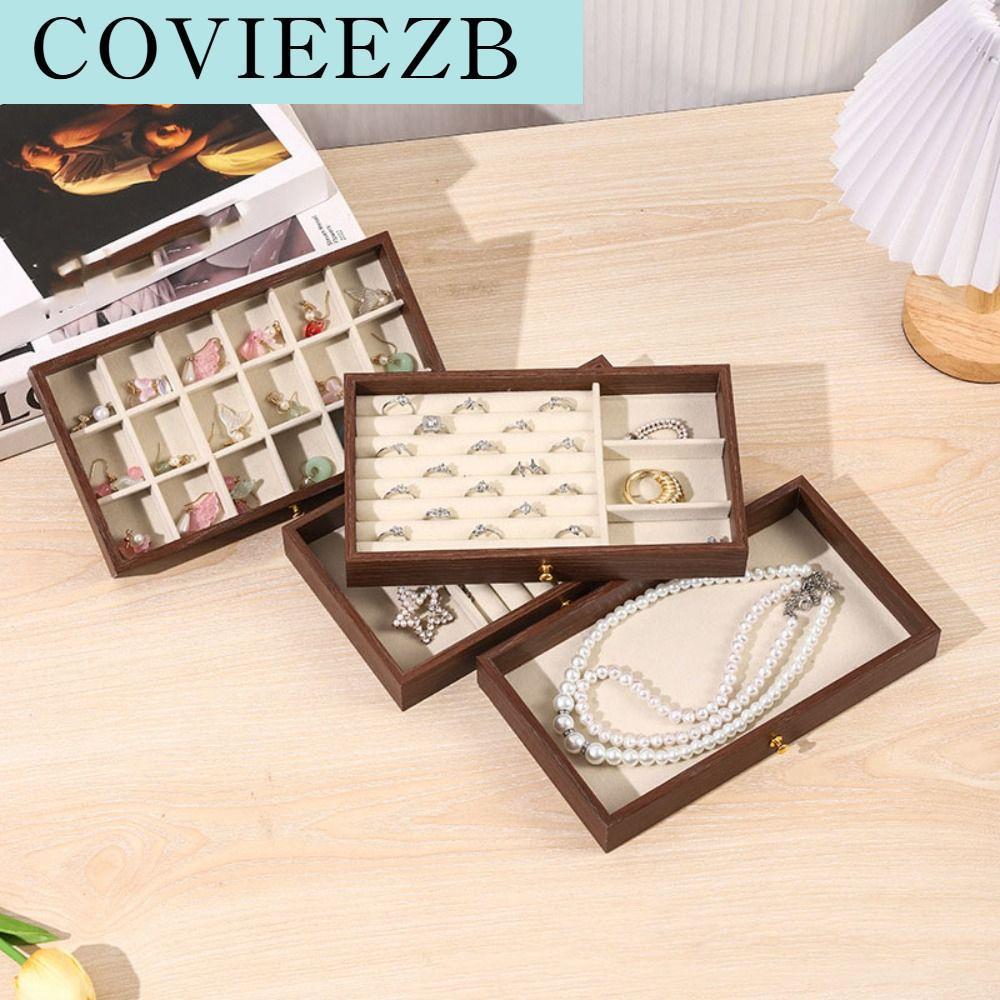 COVIEEZB หน้าต่างโปร่งใส กล่องเครื่องประดับไม้ แหวน สร้อยคอ หลายชั้น กล่องเครื่องประดับสี่เหลี่ยม แบบพกพา สร้อยข้อมือ ต่างหู กล่องเก็บเครื่องประดับ การเดินทาง ราคา 768 บาท*ส่งฟรี