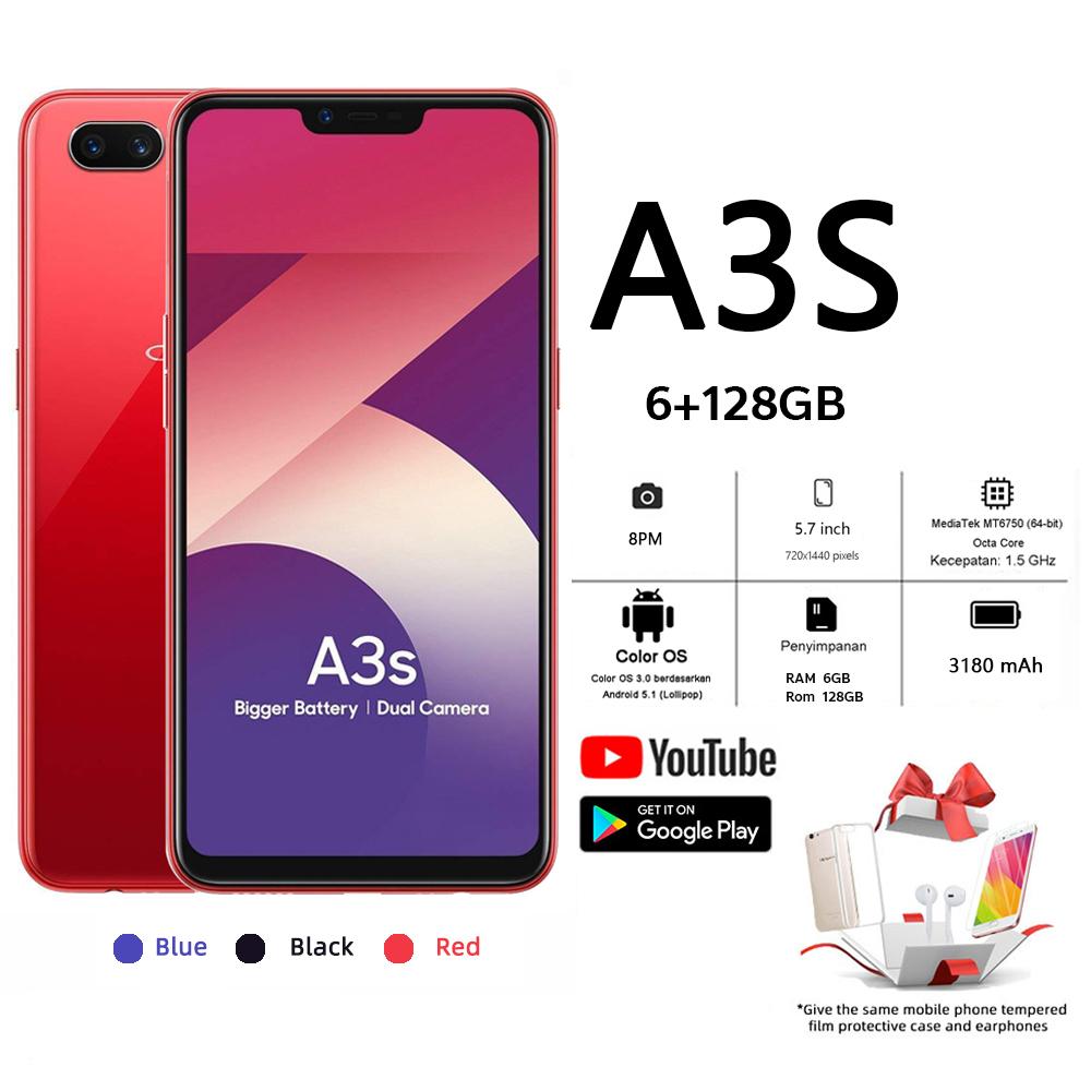 ใหม่เอี่ยมของแท้ A3S ของแท้ 100% smart phone Ram 6GB Rom 128GB 6.2" โทรศัพท์มือถือ (รับประกัน 1ปี ฟรีอุปกรณ์ตกแต่งครบชุด) ราคา 1,348 บาท*ส่งฟรี
