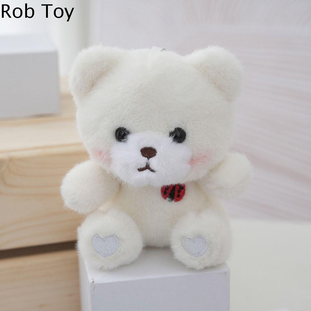 ROB TOY Thú nhồi bông Móc khóa gấu nhỏ bằng vải nhung lông Thêu Búp bê vải lông Búp bê gấu nhồi bông Quà sinh nhật Đồ chơi cặp đôi dây chuyền Túi gấu Bé trai và bé gái