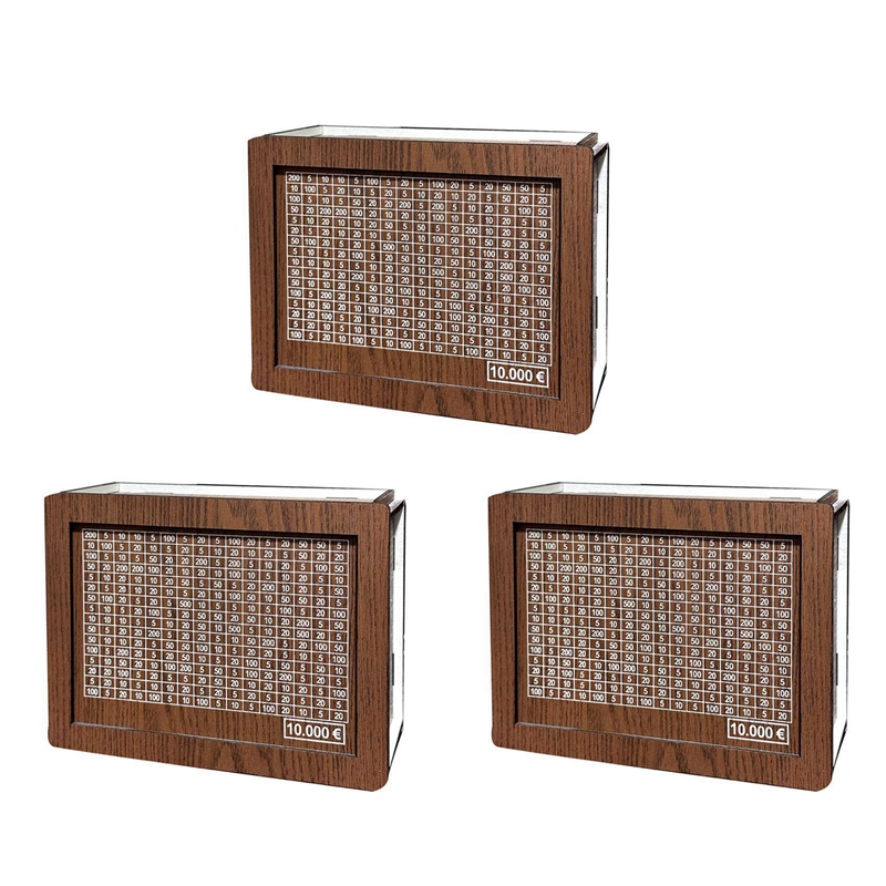 3X Retro Money Box Japanese Piggy Bank with Counter Coin Boxes Wooden Children Piggy Bank Budget,10000