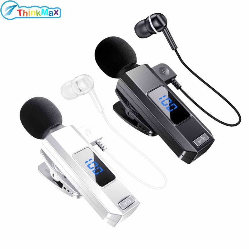 M1 Lavalier Wireless Headset Business Lavalier Earphones Digital Display In-Ear Headphones For Sports Workout Driving Working ราคา 413 บาท*ส่งฟรี