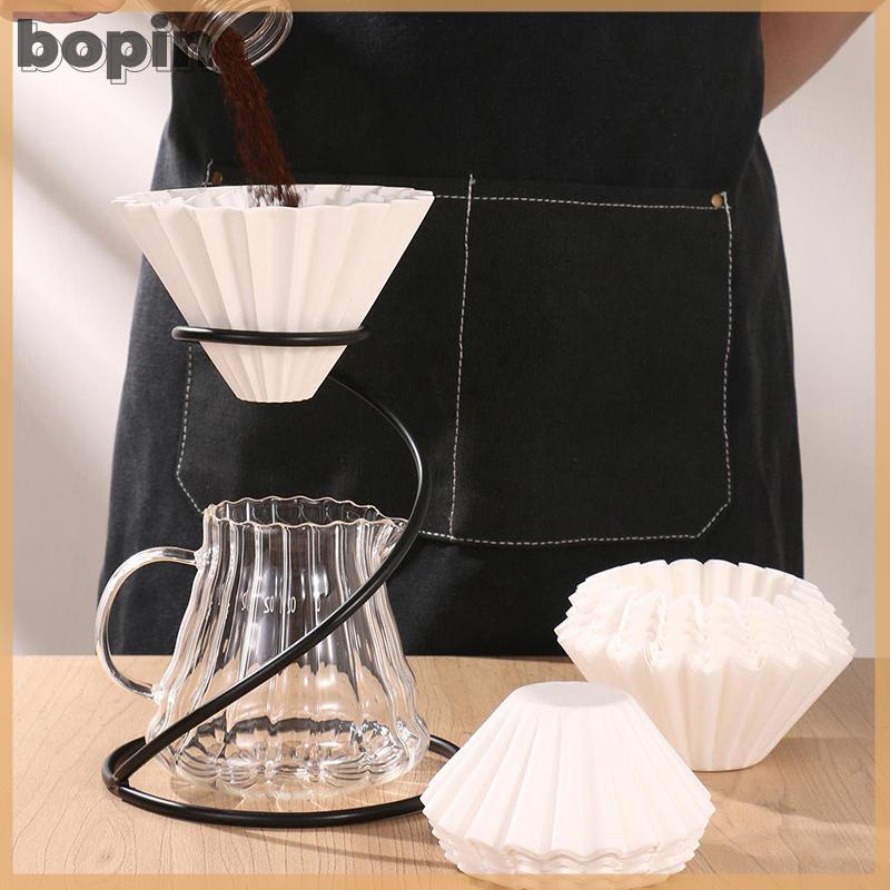 Bopin 50 cái bột cà phê xay tay giấy lọc dùng một lần bột giấy hình bát Nhật Ký giấy lọc cốc cà phê pha thủ công mỹ
