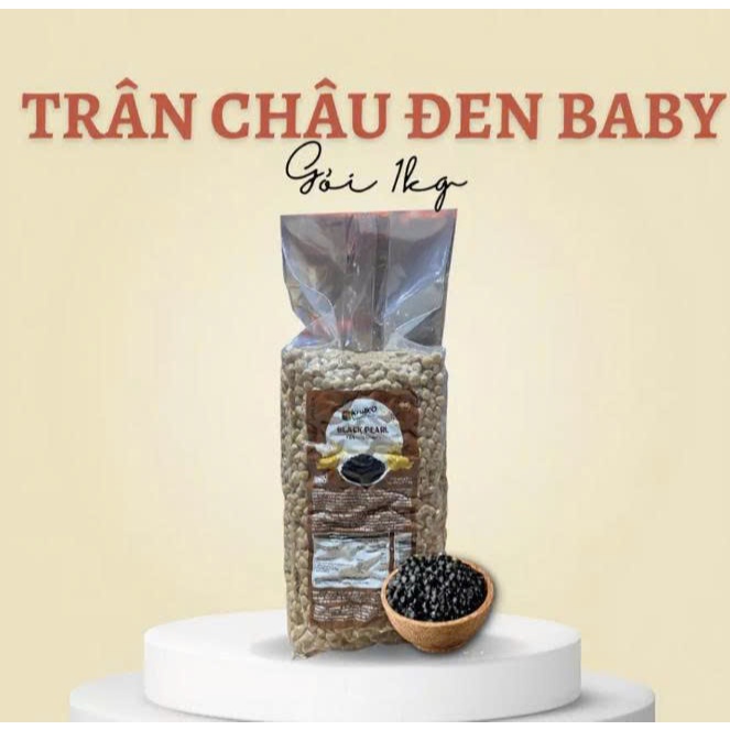 Trân châu đường đen baby Krub.O gói 1kg - Topping trà sữa nhanh gọn